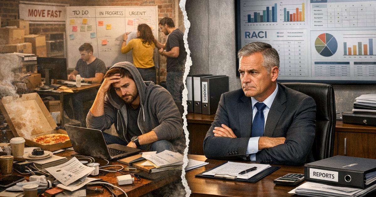 Scale-up chaos versus corporate structuur, twee werelden botsen