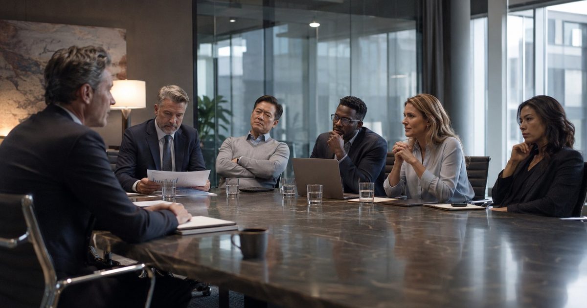 Salesgesprek met DMU aan vergadertafel